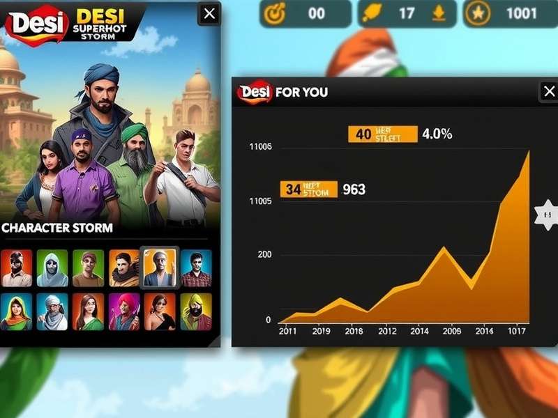 Desi Superhot Storm gameplay screenshot showing Indian-themed battlefield